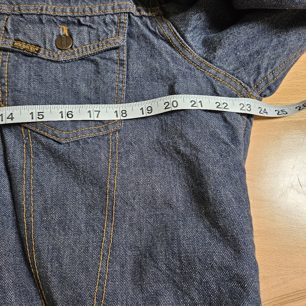 Vintage 70s Sears Roebucks Denim Sheerling Sherpa Lined Jacket 44R - Picture 7 of 12